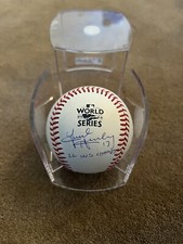 David Hensley Autographed World Series Baseball Houston Astros WITH CASE INSCRIP