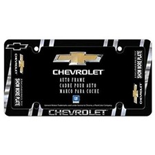 Chevrolet Chevy Bowtie Metal License Plate Frame Black Chrome 42541 Licensed