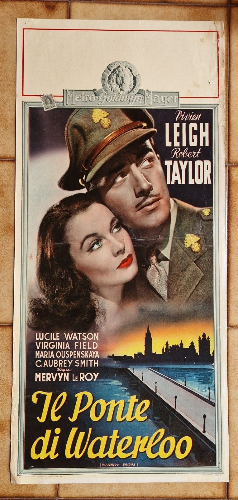 Locandina originale film IL PONTE DI WATERLOO (1940) - Regia di Mervyn LeRoy
