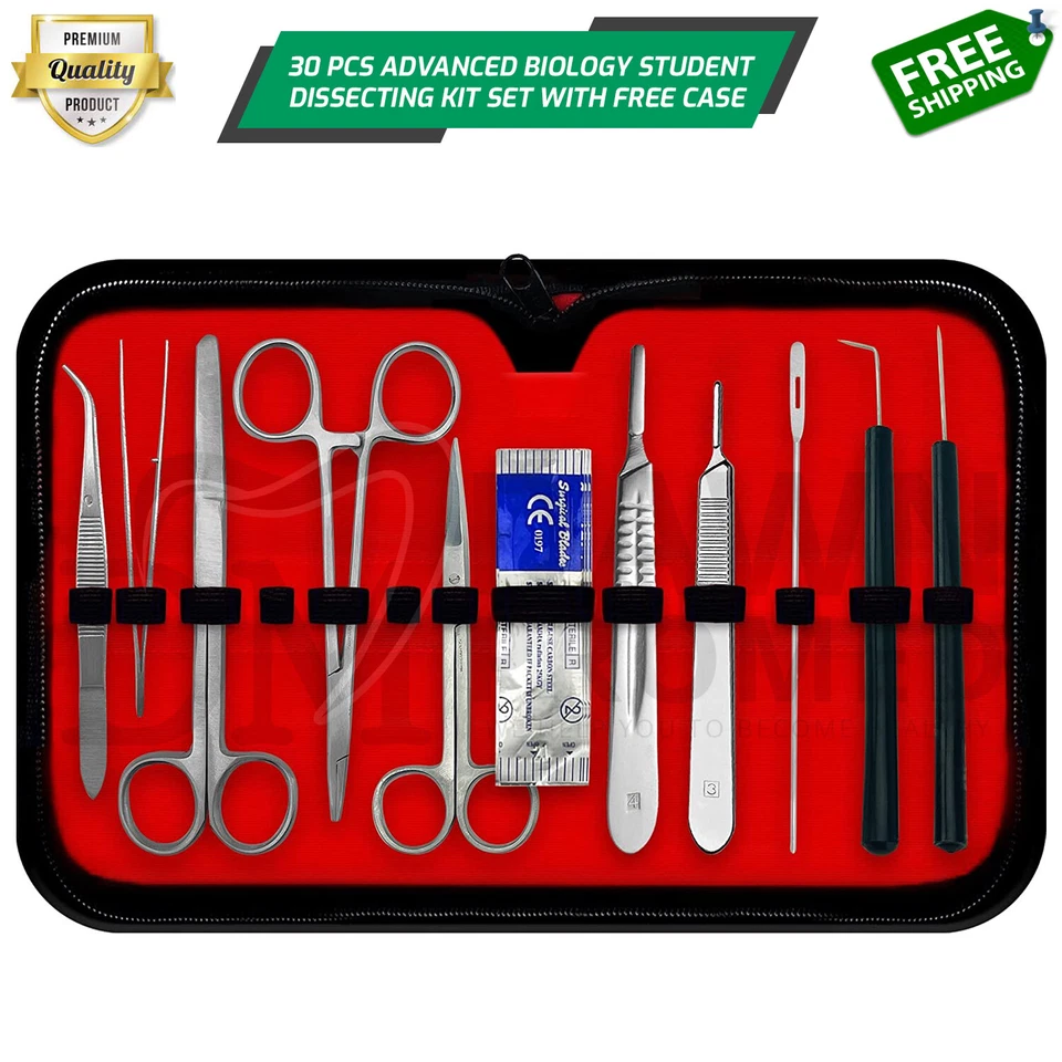 DAWNPROMED 30 pcs Advanced Dissecting Kit Biology Lab Anatomy Dissection Set German Grade