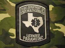 TEXAS LICENSED PARAMEDIC PATCH BLACK TACT. FU...