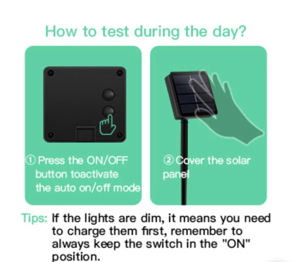 Cadena de luces solares centelleantes 40 pies 100 LED y 8 modos luces de hadas con energía solar Foto 4 de 4