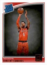 2018-19 Panini Donruss Vincent Edwards RC Houston Rockets #165 Rated Rookie