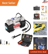 Versatile Air Compressor Pump with Extensive Accessories for Multi-Vehicle Use