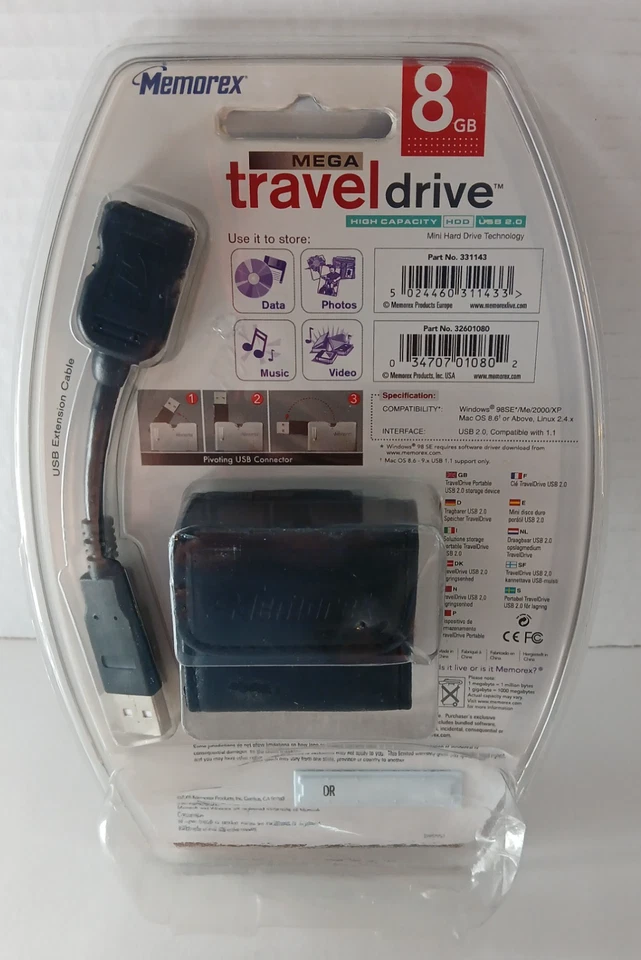 MEMOREX 8 GB MEGA TRAVEL DRIVE; NEW IN HARD PLASTIC - Image 2 of 4