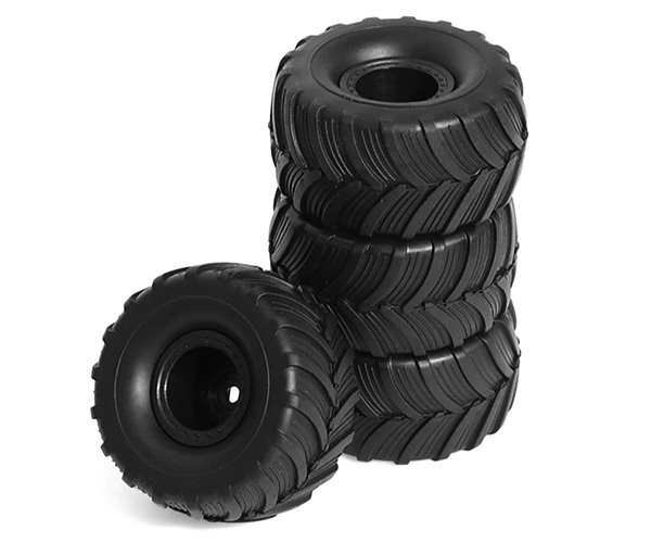 RUBBER TIRE & RIM 52 X 27mm 7mm HEX 9867 FOR 1/18 TRAXXAS