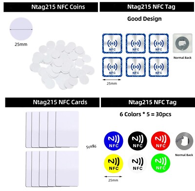 5-10 NFC Ntag215 504Bytes Karte/Chip/Stick ISO14443 13,56 RFID Transponder Handy