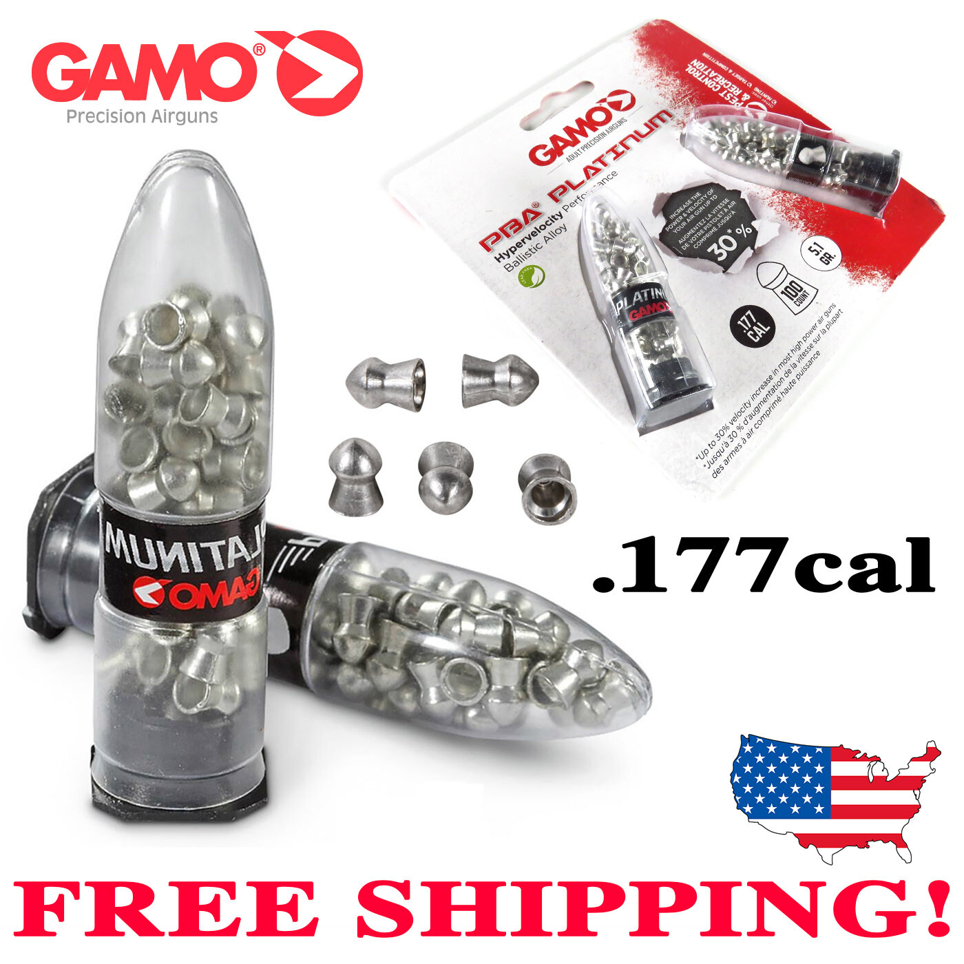 GAMO Platinum Pellets Hyper Velocity PBA 177 Cal for BB Airgun 632265454  New 793676032795 | eBay