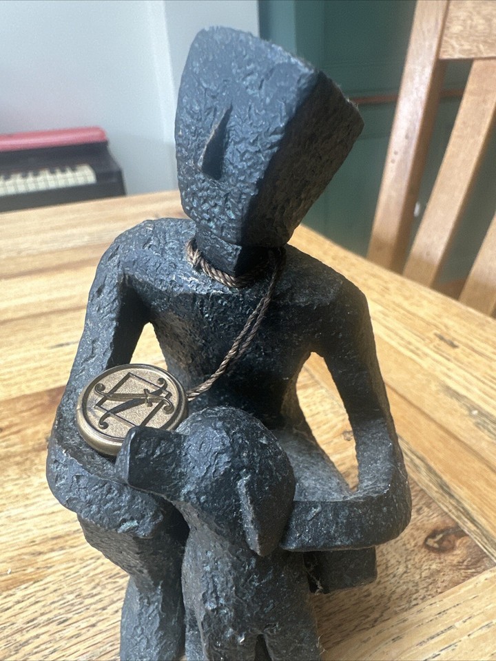 Art Deco look Man and his dog statue eBay