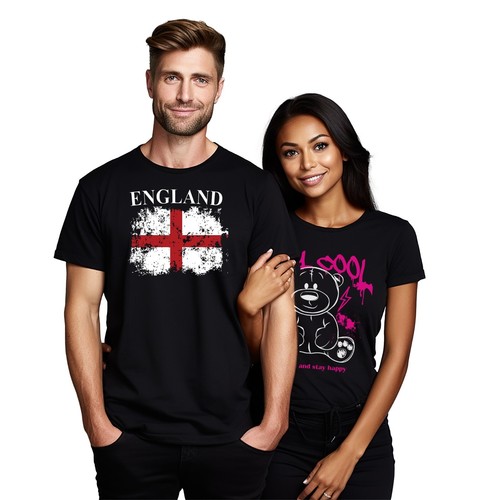 Distressed England Flag T-Shirt Adults & Kids Euro 2024 Football Fan Tee Shirt - Picture 10 of 11