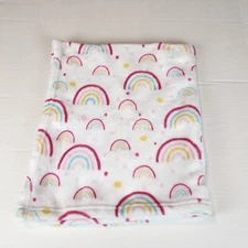 Parents Choice white rainbow blanket  30 x 36 baby girl