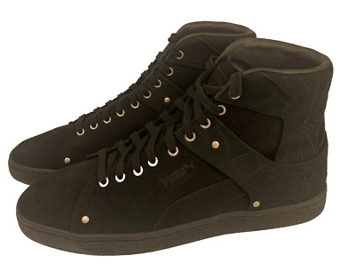 Puma En Noir Mens Size 9.5 Shoes Triple Black Suede Leather Goth All Black