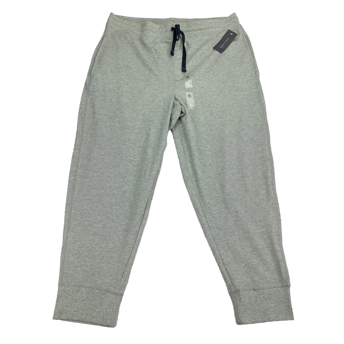 Tommy Hilfiger Mens Waffle Knit Thermal Pajama Jogger Pants Gray