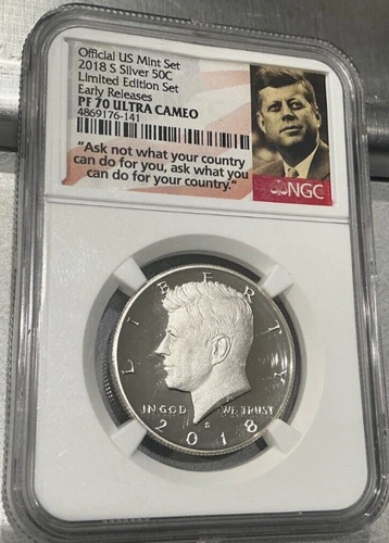 PF70 UCAM 2018-S Silver Kennedy Half Dollar Limited Edition NGC Silver