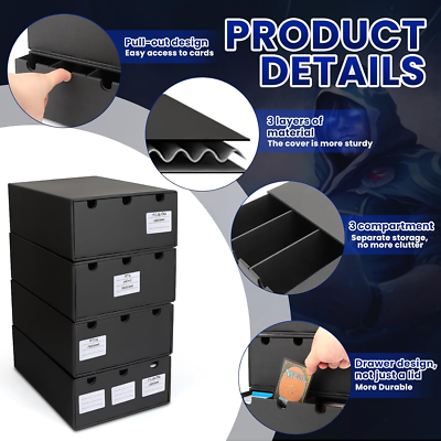 Trading Card Storage Box,18000+ Cardboard Storage Box with 60