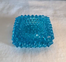 Vintage Fenton Hobnail Aqua Blue Teal Turquoise Salt Cellars Votives Trinket