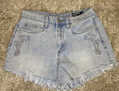 Blank NYC Womens Jean Shorts 29 Palm Tree Light Wash Denim NWOT The Barrow 