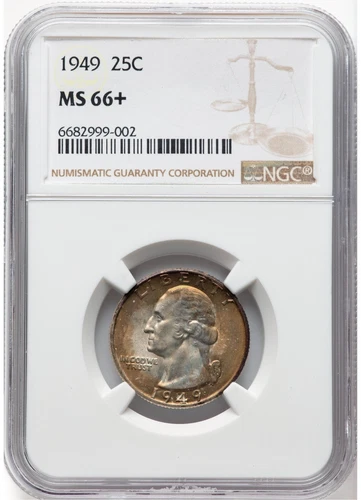 1949 Washington Quarter NGC MS66+