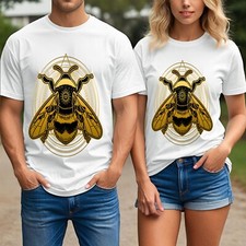 Image of Bee T Shirt Sacred Geometry Occult All Seeing Eye Symbol Black Tee