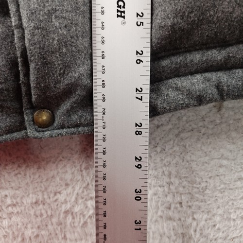 Land's End Wool Puffer Vest Down Filled Size M 38-40 Gray Snap Pockets - Picture 3 of 9