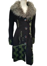 Joe Browns Lady's Knitted Coat Cardigan With Faux Fur Collar Sz 12