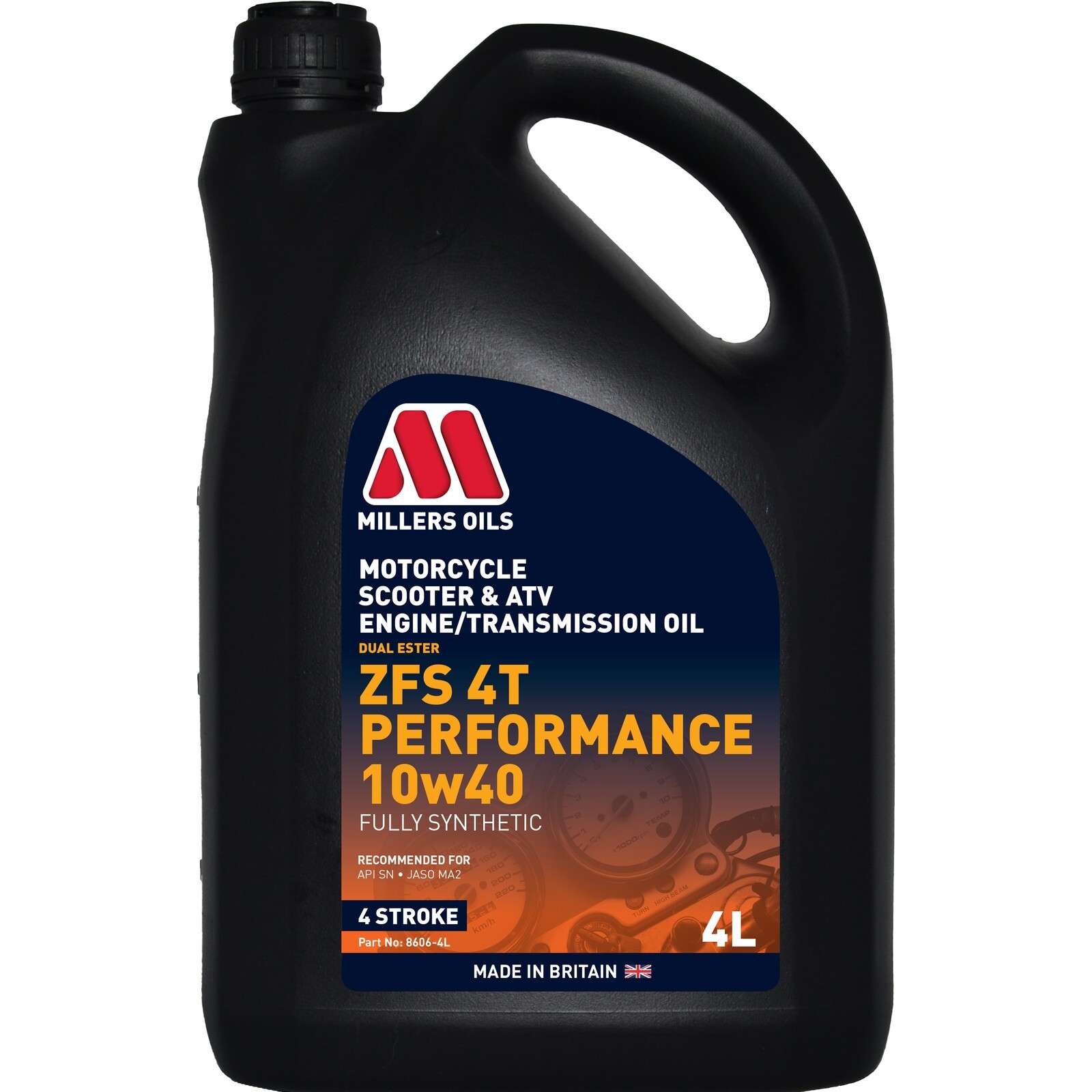 Millers Oils ZFS 4T Performance 10w-40 Four Stroke Motorcycle Engine Oil 4L
