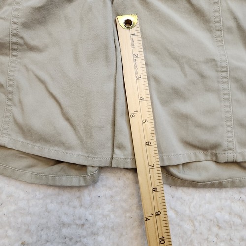 Lands End Cargo Mid Length Shorts 10 Beige Khaki Chino Flat Front Beltloops - Picture 3 of 9
