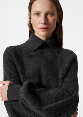& Other Stories Collared Puff-Sleeve Jumper in Small