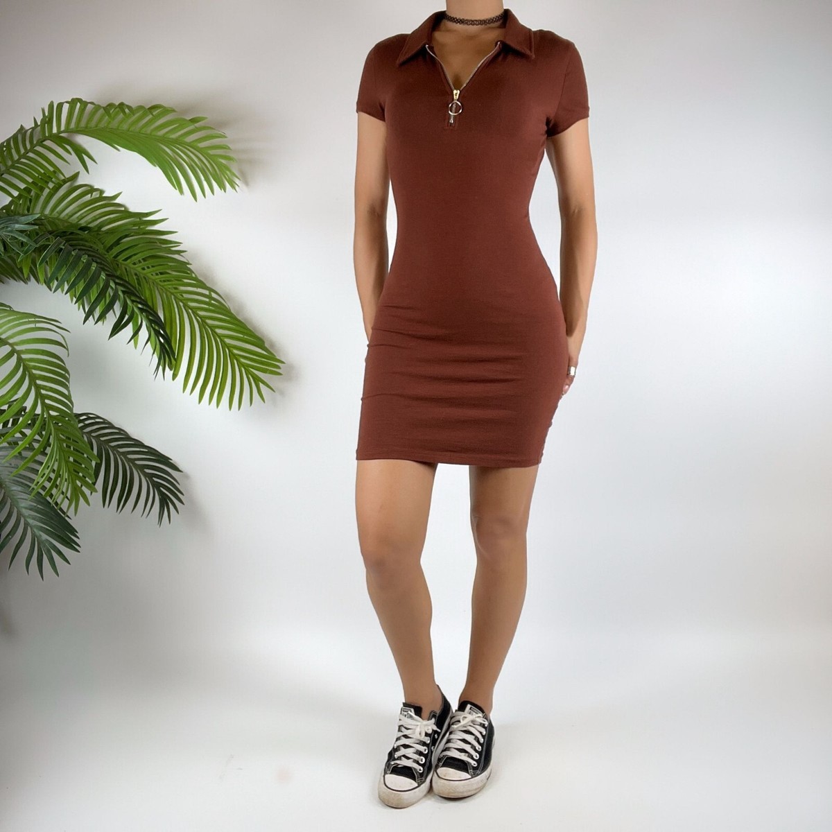 Vintage Y2K Brown Indie Fairy Grunge Bodycon Tshirt Mini Vintage Y2K Brown Indie Fairy Grunge Bodycon Tshirt Mini