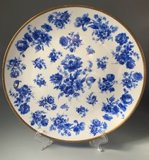 Alte Porzellan Teller; Thomas Germany; Blaue Rosen; D29.8cm, H3cm