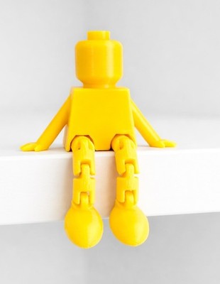 3D gedruckte Lego Typ Mini Figuren Gelenk sitzende Figur Spielzeug Display Fidget