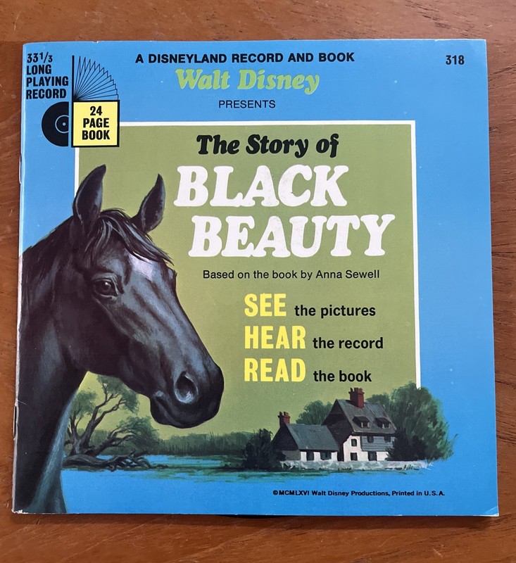 The Story of Black Beauty Disneyland Record And Book VTG 1966 USA Walt Disney