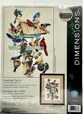 Dimensions COUNTED CROSS STITCH Complete Kit, Feasting Frenzy, Birds, 13683