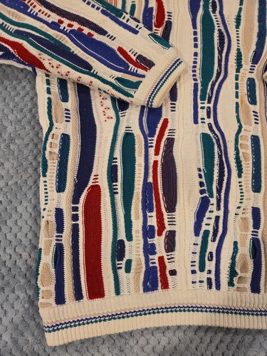 Cotton Traders Knit Sweater 90S Vintage Coogi Style Size Large - Picture 4 of 17