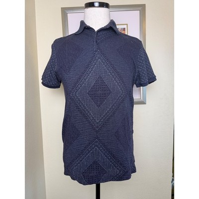 Etro Milano Geometric Print Polo Shirt | Italy | Purple | Size Medium