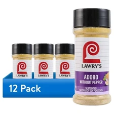 (12 pack) Lawry's Casero Kosher Adobo Seasoning Without Pepper, 14.37 oz Bottle