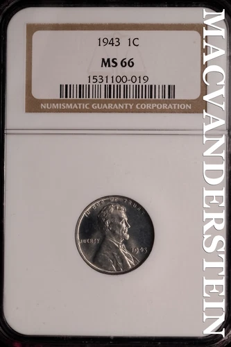 1943 Lincoln Wheat Cent - NGC MS 66 - Scarce  No Reserve  #SLK415