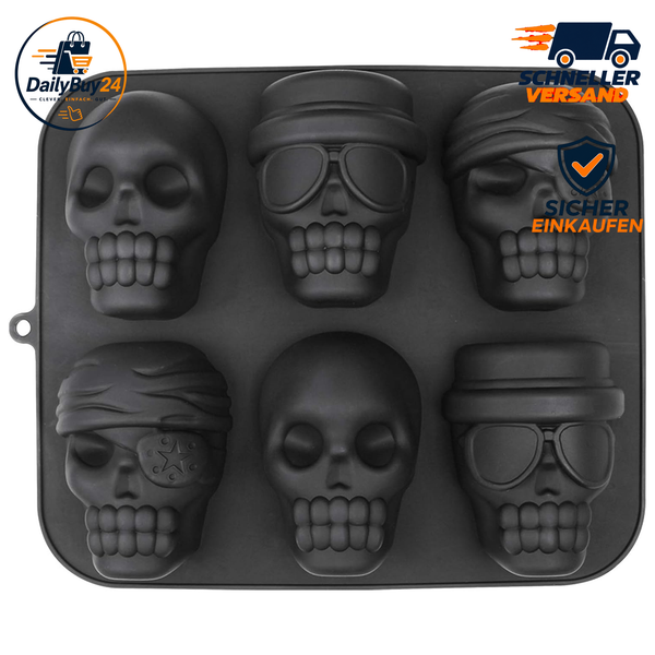 Backform Silikon Totenkopf Halloween Kuchenform 30 X 25 Cm FüR Party Deko-image