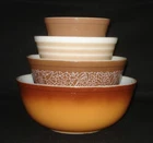 PYREX - 4 pc. Old Orchard-Woodland-Sandalwood Stripe-Town & Country Bowl Set