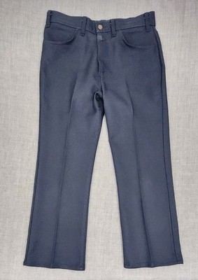 Vintage Levi's Navy Blue Polyester Creased Dress Pants.  Size 6