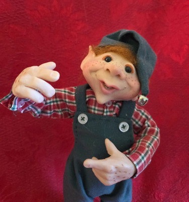 12'' Vintage Artisan Made Christmas Elf Figurine Doll  