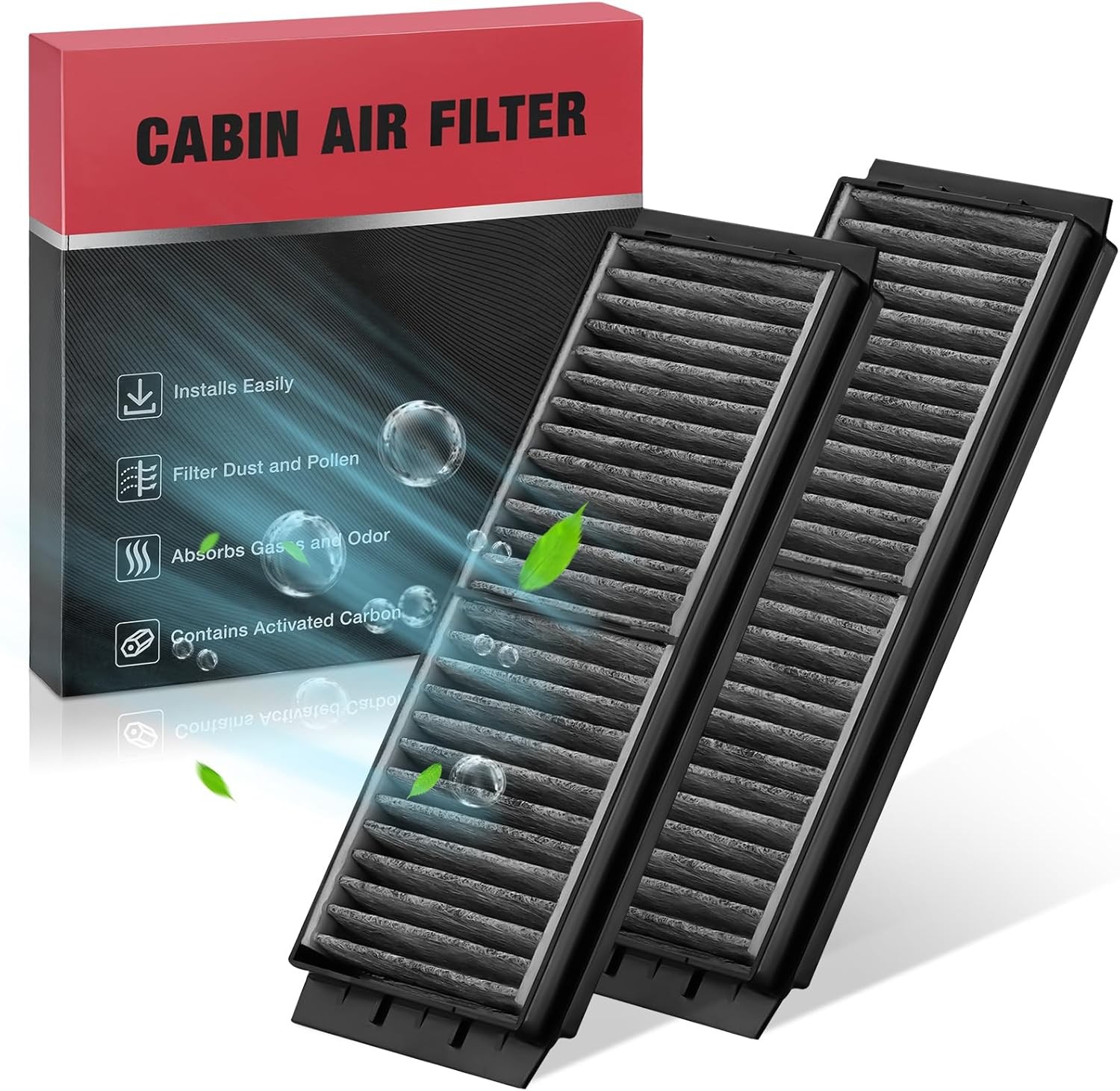 Set of 2 Activated Carbon Cabin Air Filter For Mazda 3 2010-2013 2.0L 2.3L 2.5L