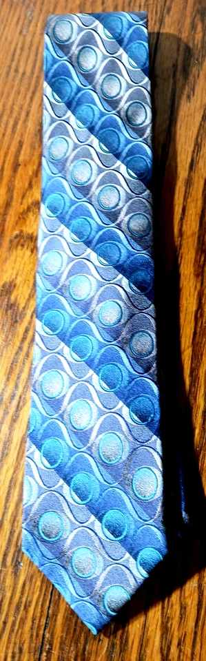 Concepts от Claiborne галстук синий Aqua золото серый абстрактный геометрический галстук, изящный!! - Изображение 2 из 4
