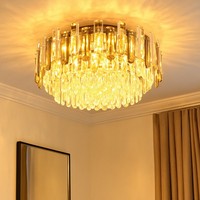 Deckenlampe Deckenleuchte Kronleuchter Wohnzimmerlampe Kristalle GlasstäBe Chrom