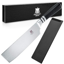 Brooklyn Knife Co. Cleaver Nakiri Butcher Knife - Japanese Seigaiha Series - ...
