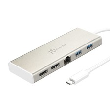 j5create USB-C Dual HDMI Mini Dock with Power Delivery 2.0, Gigabit Ethernet, 2
