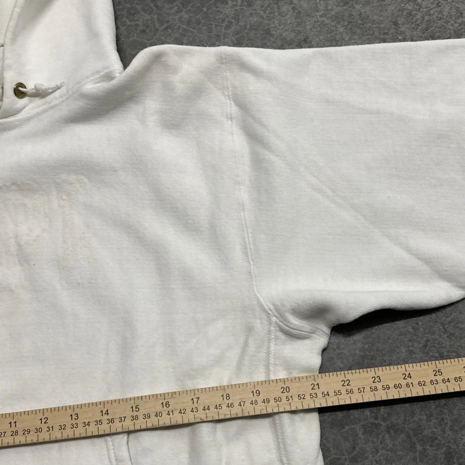 Sudadera con Capucha Vintage Años 80 Champion Tejido Inverso Grande Blanca RPI Foto 4 de 4