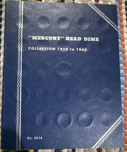 Whitman Mercury Head Dime Collection Album 1916-1945 Blue Coin Folder 1940