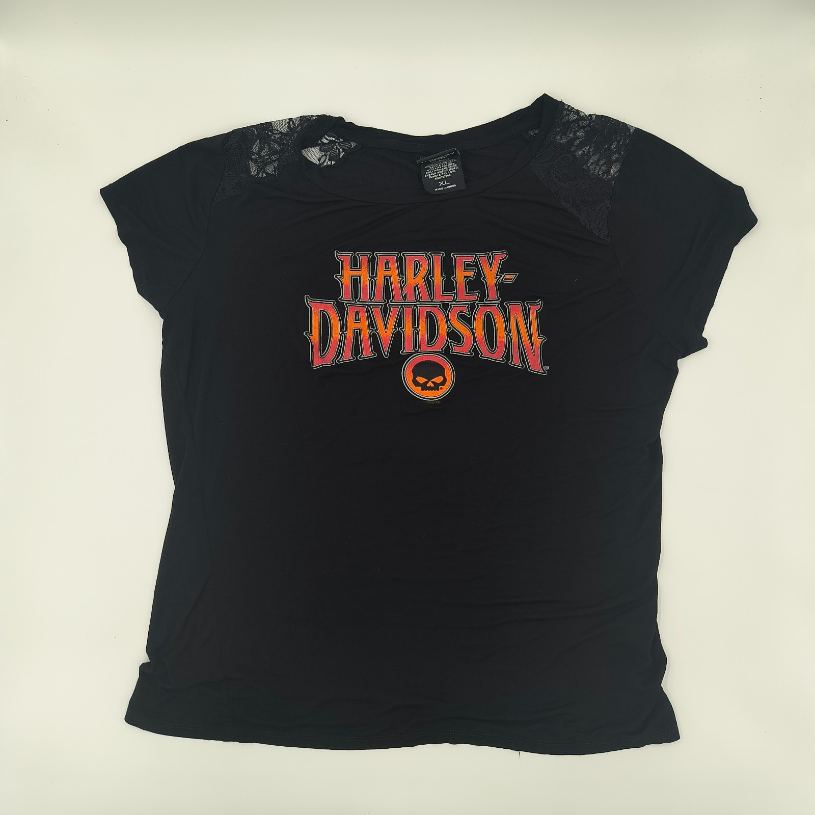 Harley-Davidson Women’s Black Short Sleeve Blouse T-Shirt Size XL