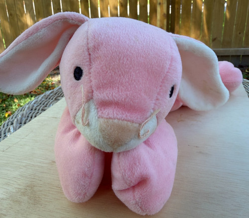 Vintage TY Beanie Babies Pillow Pals Carrots Pink Rabbit Bunny Plush 1996!